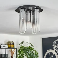 hofstein Plafonnier Caimitte Noir, 5 lumières