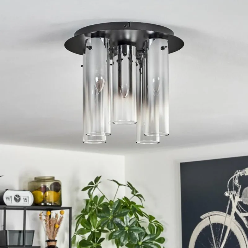 hofstein Plafonnier Caimitte Noir, 5 lumières