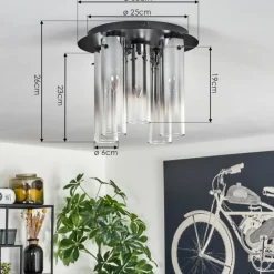 hofstein Plafonnier Caimitte Noir, 5 lumières