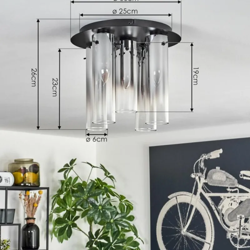 hofstein Plafonnier Caimitte Noir, 5 lumières