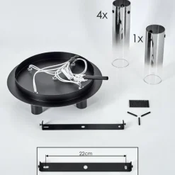 hofstein Plafonnier Caimitte Noir, 5 lumières