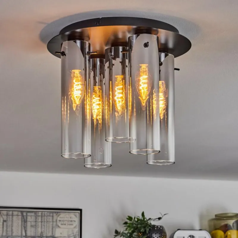 hofstein Plafonnier Caimitte Noir, 5 lumières