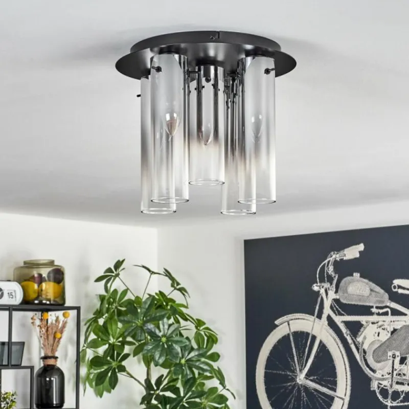 hofstein Plafonnier Caimitte Noir, 5 lumières