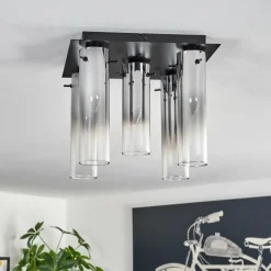 hofstein Plafonnier Caimitte Noir, 5 lumières