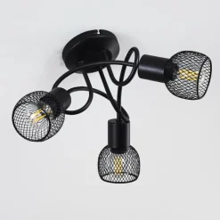 Lampes Vintages & Rétros-hofstein Plafonnier Cairns Noir, 3 lumières