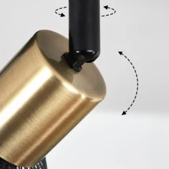 Lampes Vintages & Rétros-hofstein Plafonnier Cairns Vieux laiton, Noir, 2 lumières