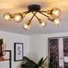 Lampes Vintages & Rétros-hofstein Plafonnier Cairns Vieux laiton, Noir, 6 lumières