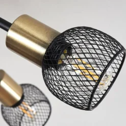 Lampes Vintages & Rétros-hofstein Plafonnier Cairns Vieux laiton, Noir, 6 lumières