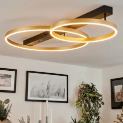 Lampes Dorées-hofstein Plafonnier Cajean LED Noir, 1 lumière