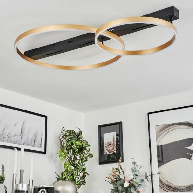 Lampes Dorées-hofstein Plafonnier Cajean LED Noir, 1 lumière