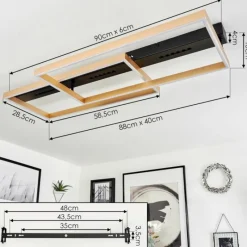 Lampes Dorées-hofstein Plafonnier Cajean LED Noir, 1 lumière