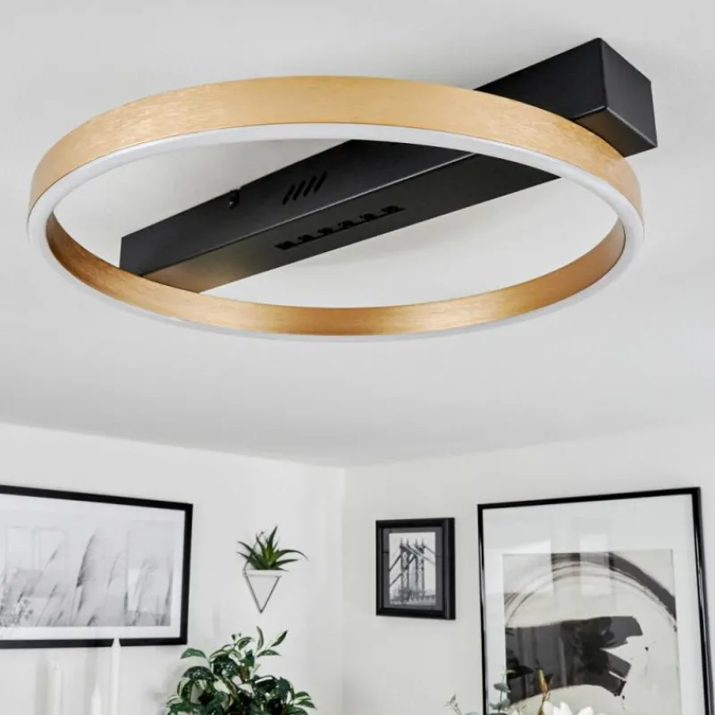 Lampes Dorées-hofstein Plafonnier Cajean LED Noir, 1 lumière