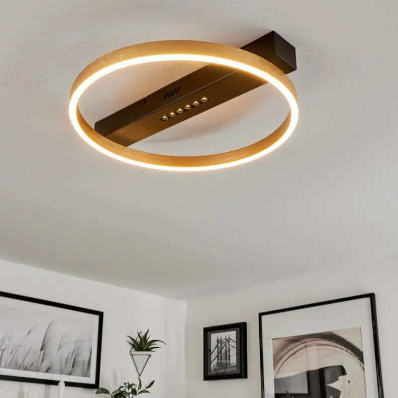 Lampes Dorées-hofstein Plafonnier Cajean LED Noir, 1 lumière