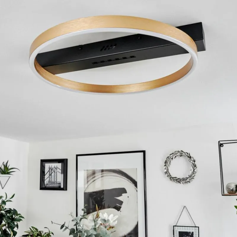 Lampes Dorées-hofstein Plafonnier Cajean LED Noir, 1 lumière