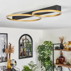 Lampes Dorées-hofstein Plafonnier Cajean LED Noir, 2 lumières