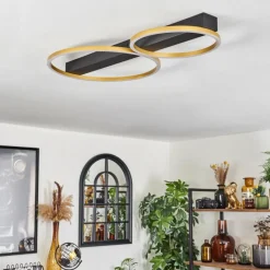 Lampes Dorées-hofstein Plafonnier Cajean LED Noir, 2 lumières