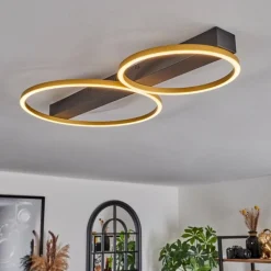 Lampes Dorées-hofstein Plafonnier Cajean LED Noir, 2 lumières