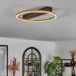 Lampes Art Déco-hofstein Plafonnier Cajean LED Noir, 1 lumière