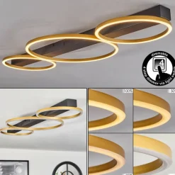 Lampes Dorées-hofstein Plafonnier Cajean LED Noir, 3 lumières