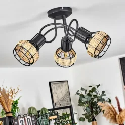 Luminaires Scandinaves-hofstein Plafonnier Calamar Noir, 3 lumières