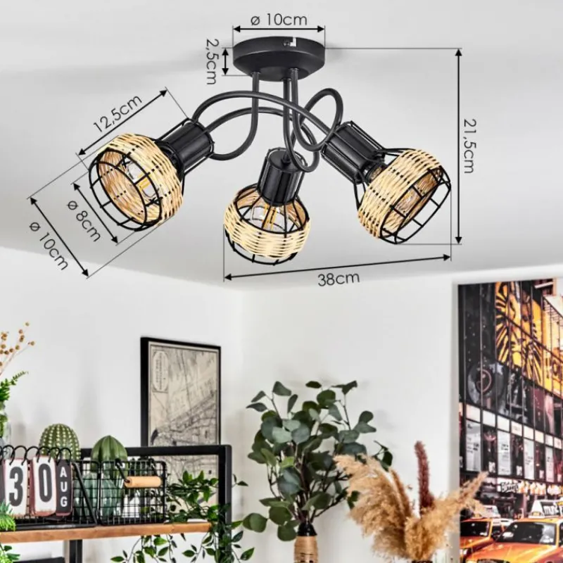 Luminaires Scandinaves-hofstein Plafonnier Calamar Noir, 3 lumières