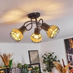 Luminaires Scandinaves-hofstein Plafonnier Calamar Noir, 3 lumières