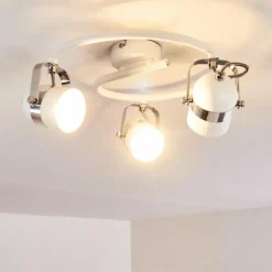 Lampes Industrielles-hofstein Plafonnier Callac Blanc, 3 lumières