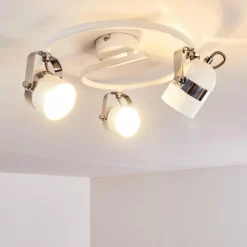 Lampes Industrielles-hofstein Plafonnier Callac Blanc, 3 lumières