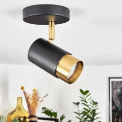 hofstein Plafonnier Campanas Laiton, Noir, 1 lumière