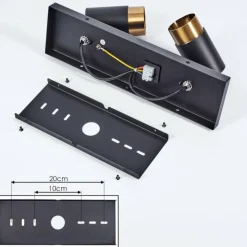 hofstein Plafonnier Campanas Laiton, Noir, 2 lumières