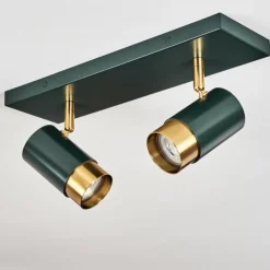 hofstein Plafonnier Campanas Vert, Laiton, 2 lumières