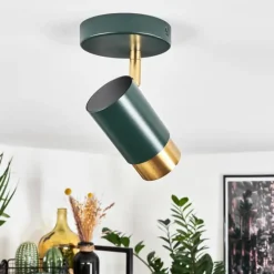 hofstein Plafonnier Campanas Vert, Laiton, 1 lumière