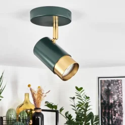 hofstein Plafonnier Campanas Vert, Laiton, 1 lumière