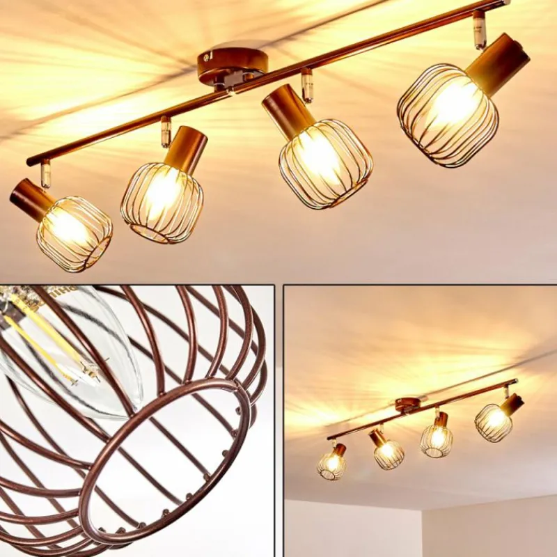 hofstein Plafonnier Cancun Brun, 4 lumières* Spots Et Projecteurs