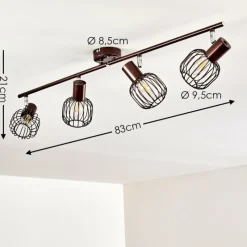 hofstein Plafonnier Cancun Brun, 4 lumières* Spots Et Projecteurs