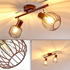 hofstein Plafonnier Cancun Brun, 2 lumières* Spots Et Projecteurs