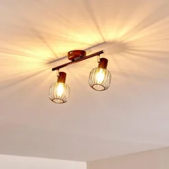 hofstein Plafonnier Cancun Brun, 2 lumières* Spots Et Projecteurs