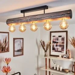 Lampes Vintages & Rétros-hofstein Plafonnier Canedo Gris, Noir, 5 lumières