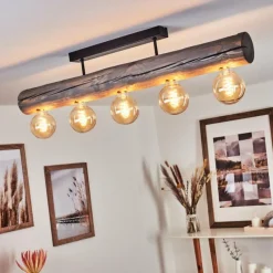 Lampes Vintages & Rétros-hofstein Plafonnier Canedo Gris, Noir, 5 lumières