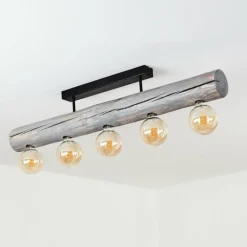 Lampes Vintages & Rétros-hofstein Plafonnier Canedo Gris, Noir, 5 lumières