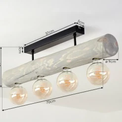 Luminaires Scandinaves-hofstein Plafonnier Canedo Noir, 4 lumières