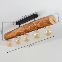 Luminaires Scandinaves-hofstein Plafonnier Canedo Noir, 5 lumières