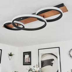 Luminaires Scandinaves-hofstein Plafonnier Canhestros LED Brun, Couleur bois, Noir, 1 lumière