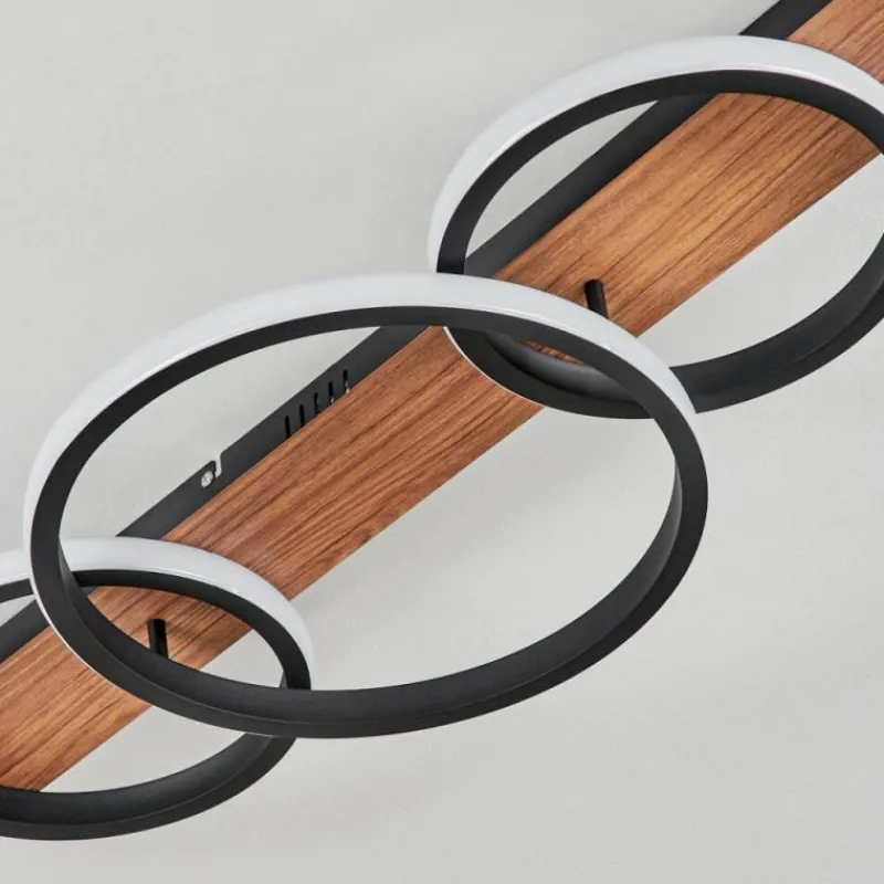 Luminaires Scandinaves-hofstein Plafonnier Canhestros LED Brun, Couleur bois, Noir, 1 lumière