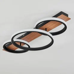 Luminaires Scandinaves-hofstein Plafonnier Canhestros LED Brun, Couleur bois, Noir, 1 lumière