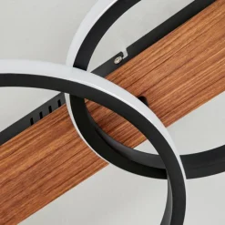 Luminaires Scandinaves-hofstein Plafonnier Canhestros LED Couleur bois, Noir, 1 lumière