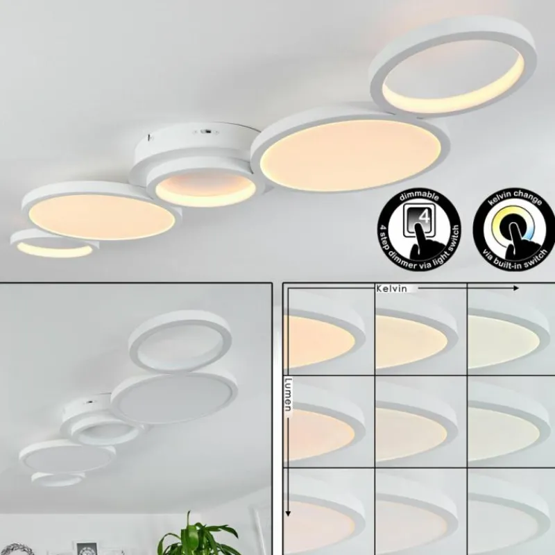 hofstein Plafonnier Carabajal LED Blanc, 1 lumière