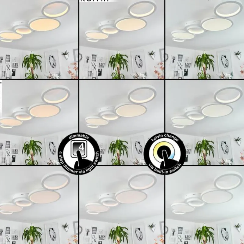 hofstein Plafonnier Carabajal LED Blanc, 1 lumière