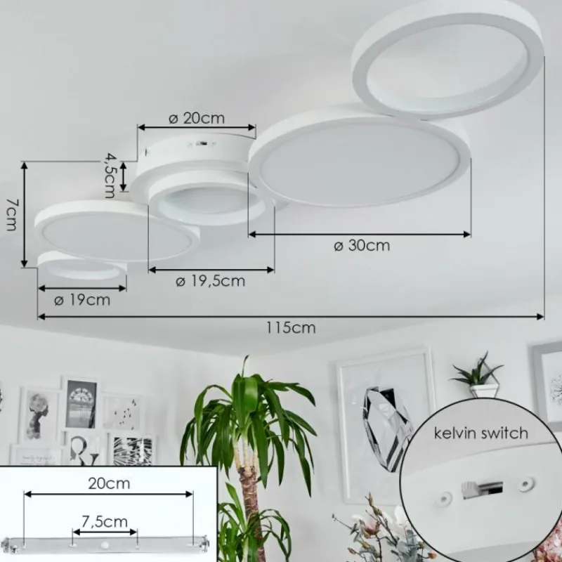 hofstein Plafonnier Carabajal LED Blanc, 1 lumière