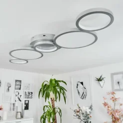 hofstein Plafonnier Carabajal LED Titane, 1 lumière